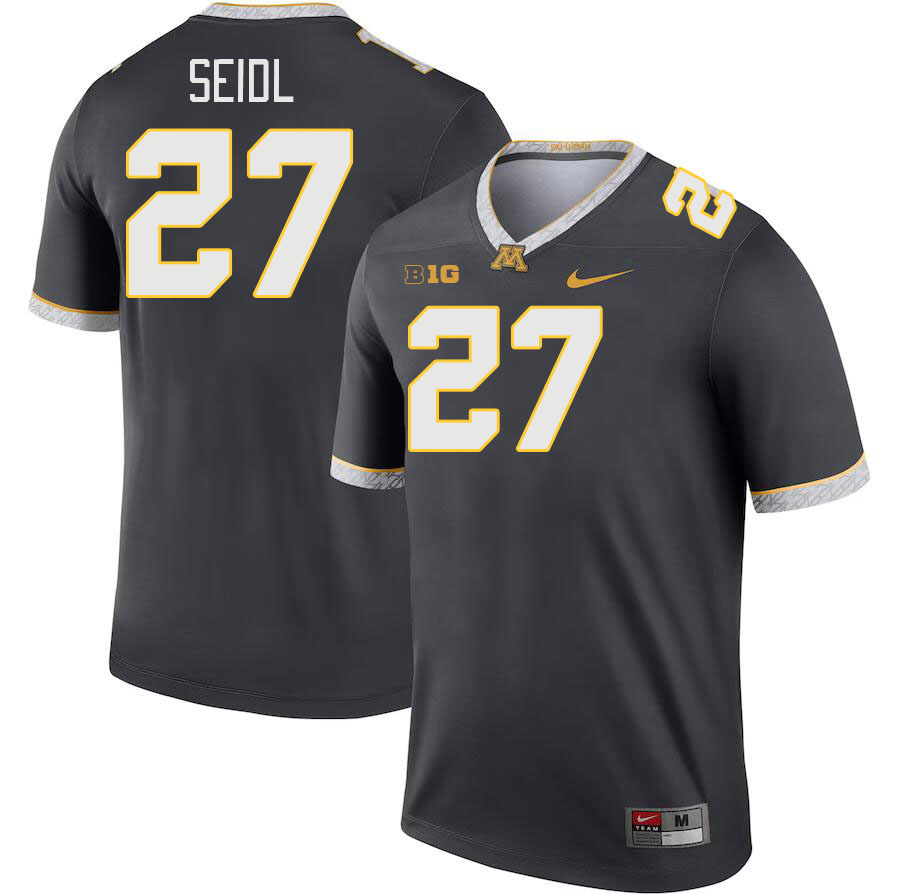 Men #27 Simon Seidl Minnesota Golden Gophers College Football Jerseys Stitched-Charcoal